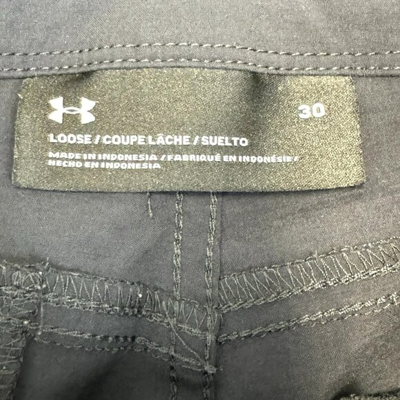 Under Armour Shorts Fish Hunter Cargo Black Mens Size 30 x 10" Inseam - Picture 5 of 5